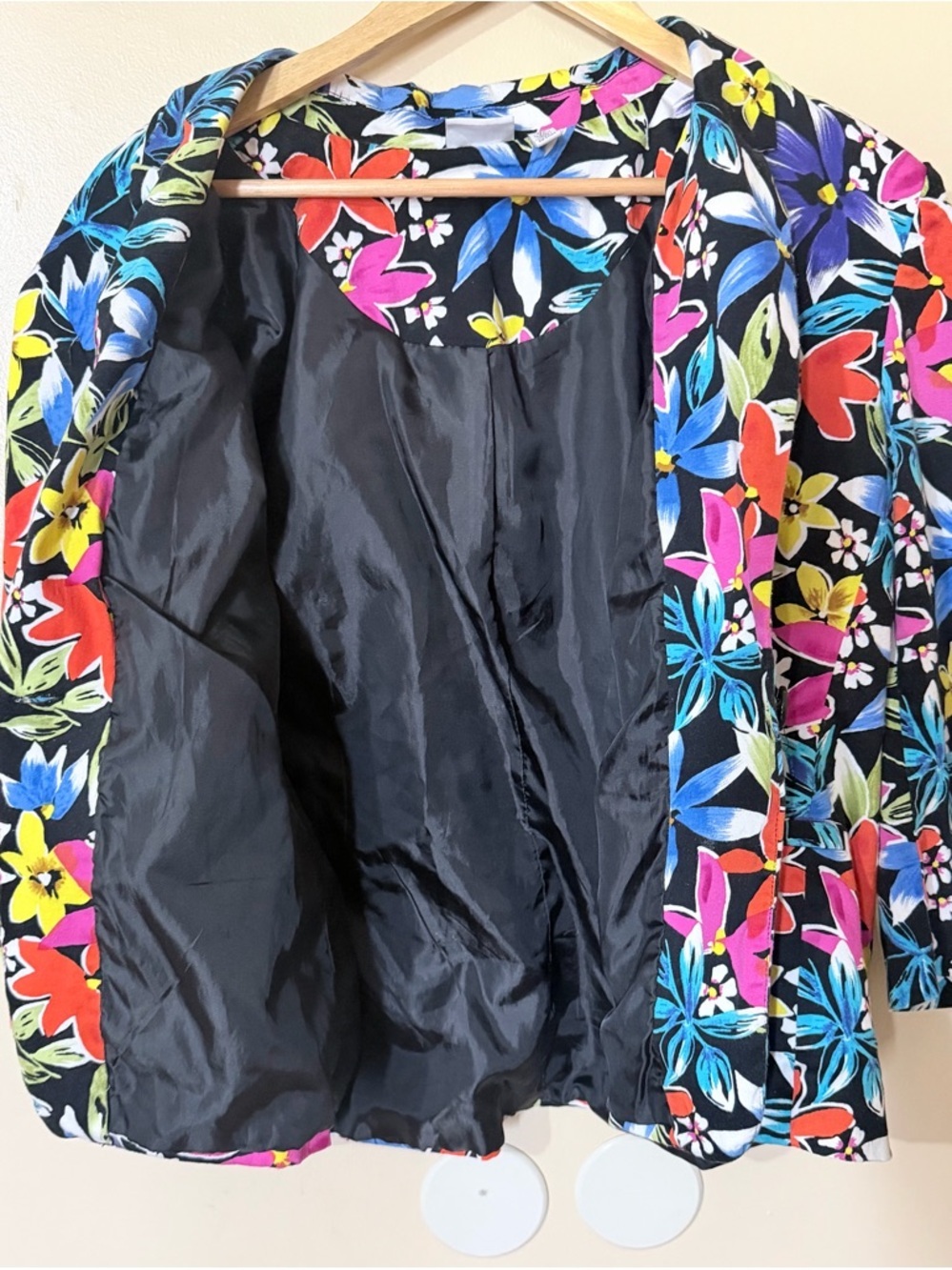 Kim Rogers Black Floral Blazer with Multicolor Blooms - Picture 5 of 8